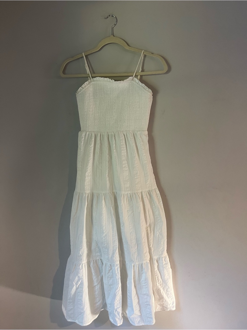 & Other Stories White Smocked Tiered Sundress